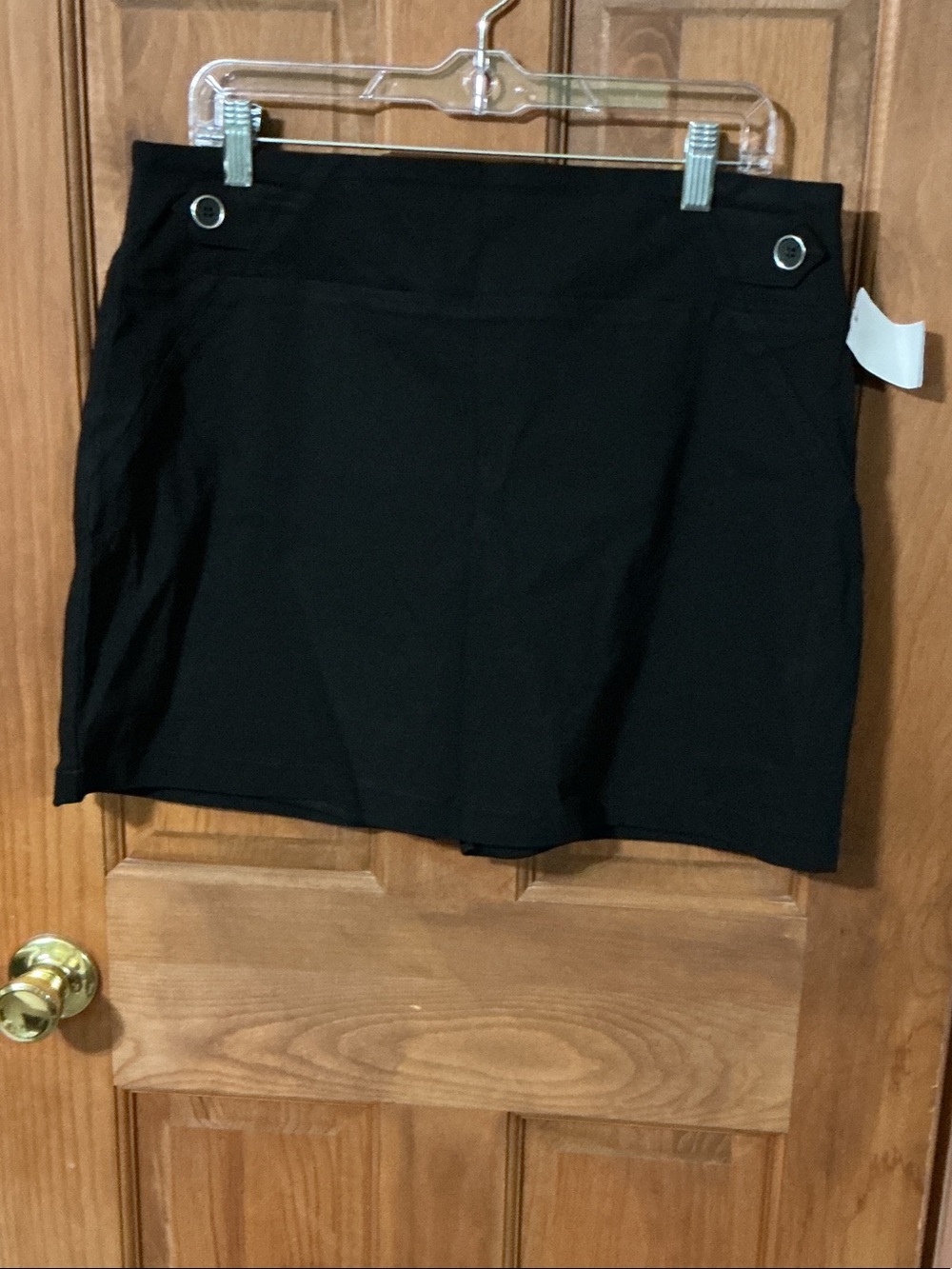 Soho Black Women's Shorts Skort with Grommet Detail